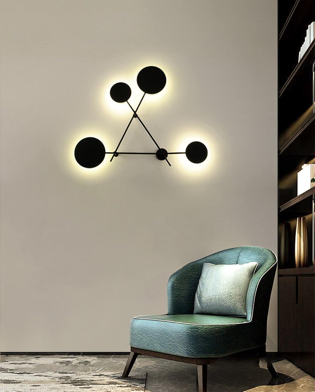Lride geometric disc and rod wall light