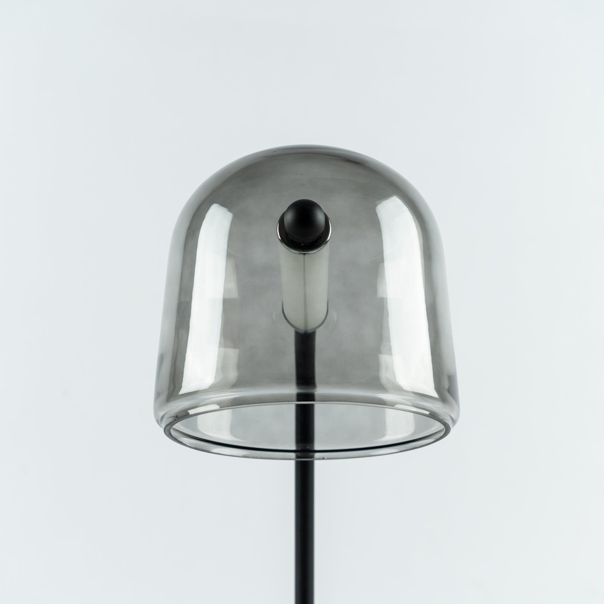 Front detail of the unlit tube through Mona glass shade