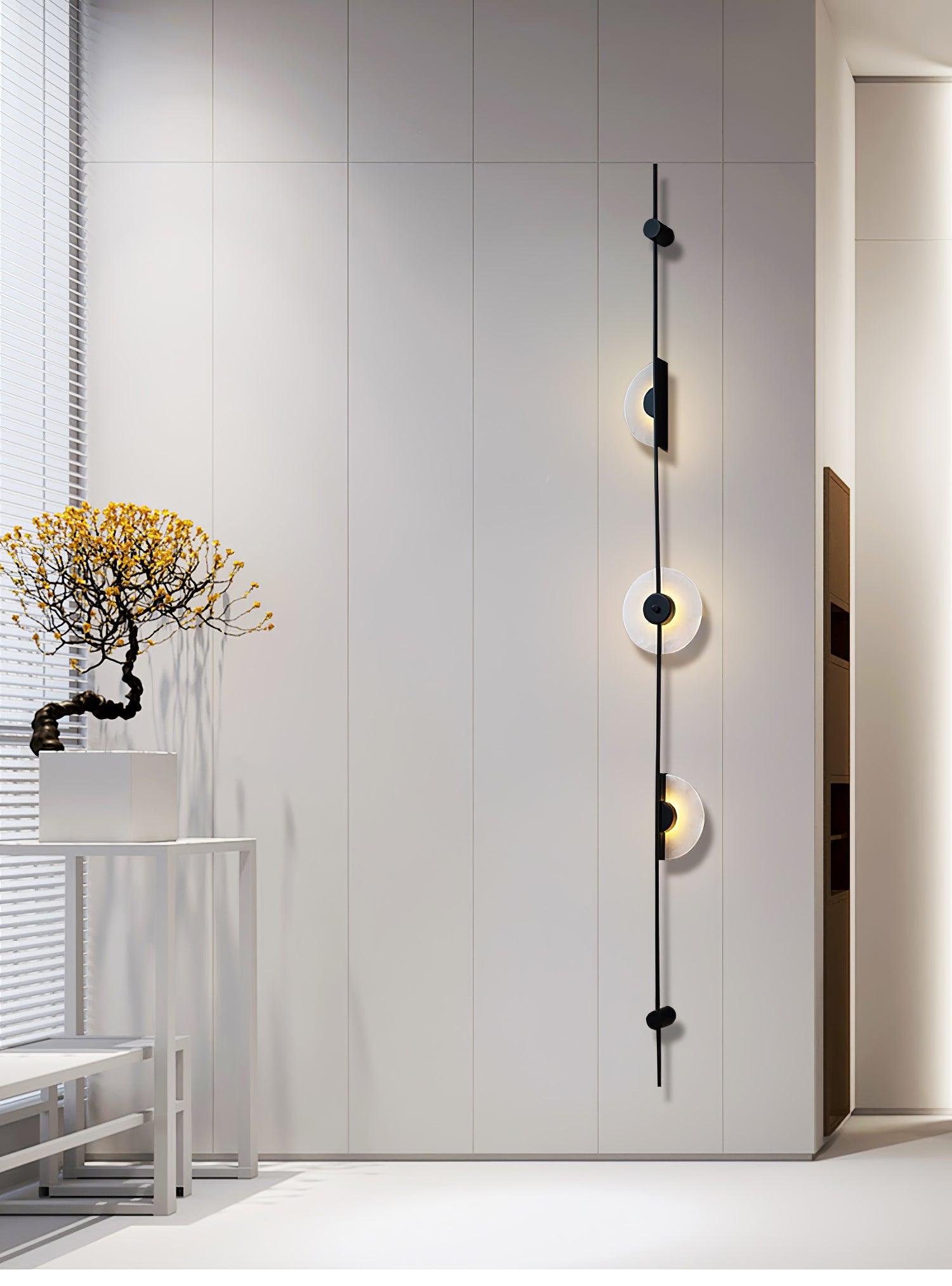 Alabaster Orb Vertical Wall Sconce - Cueteks