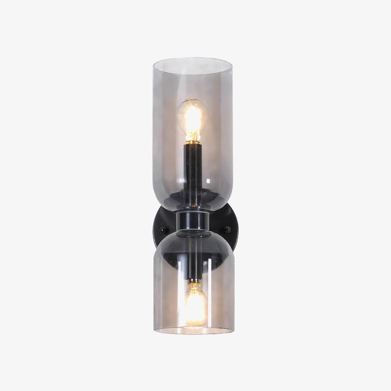 Edie glass wall lamp with unequal upper and lower cylinders