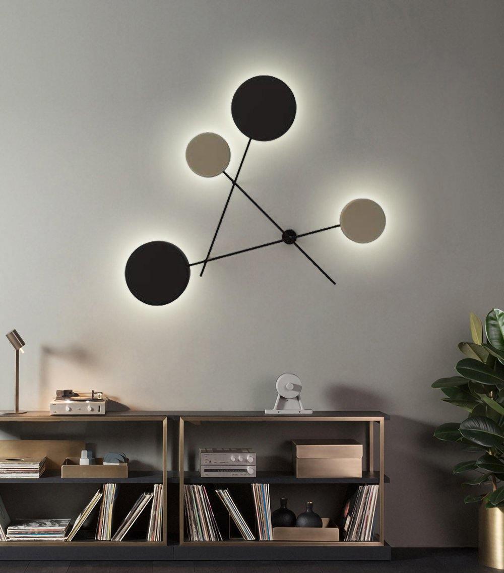 Lride geometric disc and rod wall light