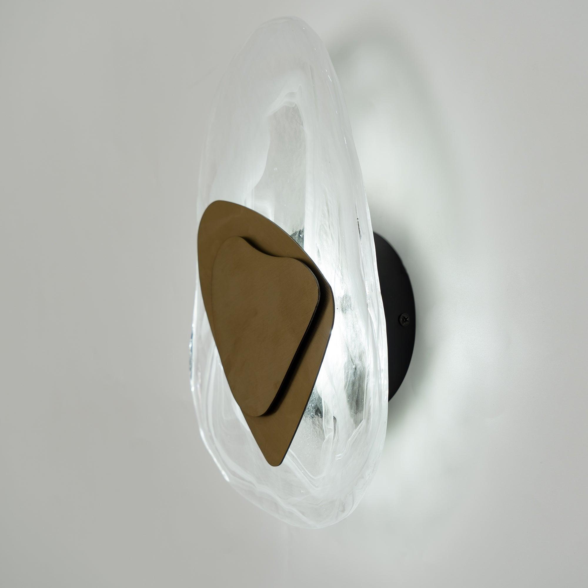 DC1725 textured glass LED wall light with layered metal plates