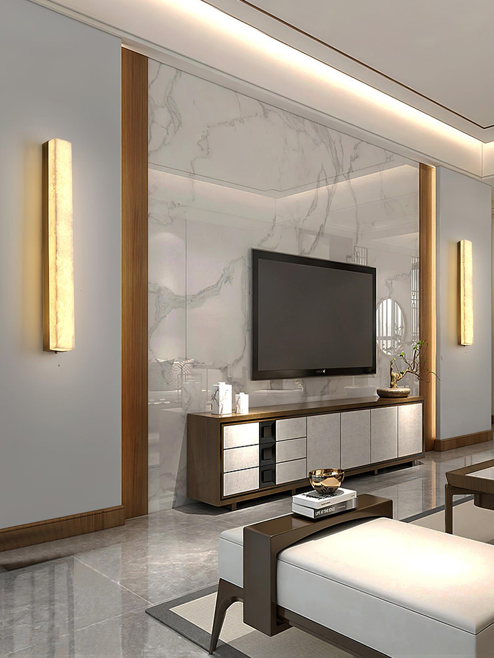 Emerson linear alabaster LED wall light