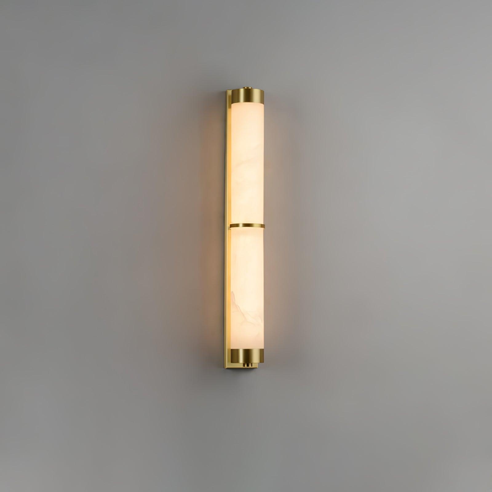 Cylindra Alabaster Brass Wall Light - Cueteks