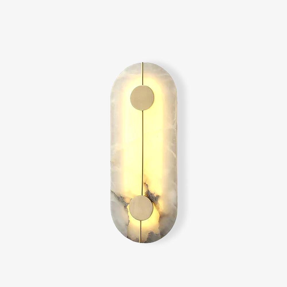 Illuminated capsule panel on a white background