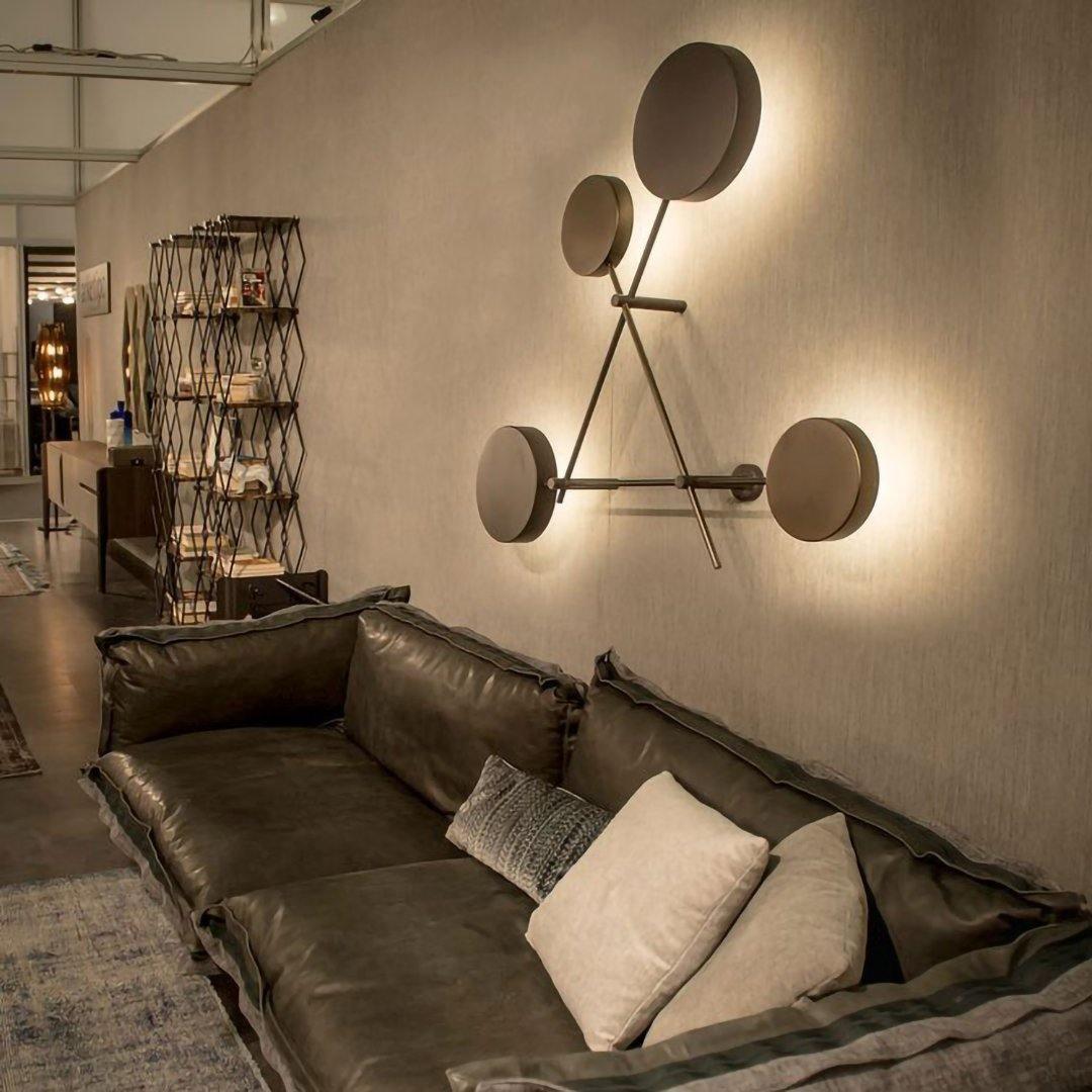 Lride geometric disc and rod wall light