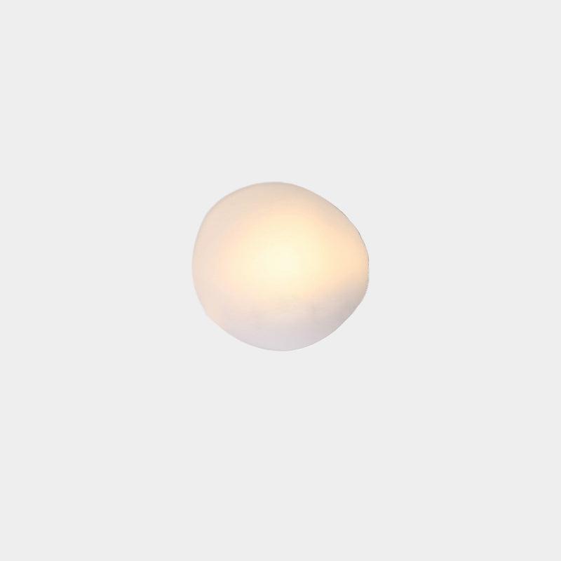 White Model D Bubble Glass wall light with a rounded asymmetric glass shade