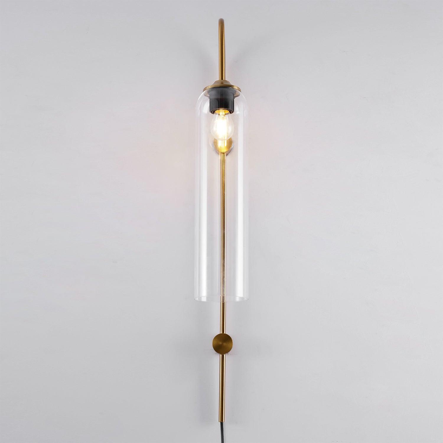 Clear glass tube with a visible bulb and cable
