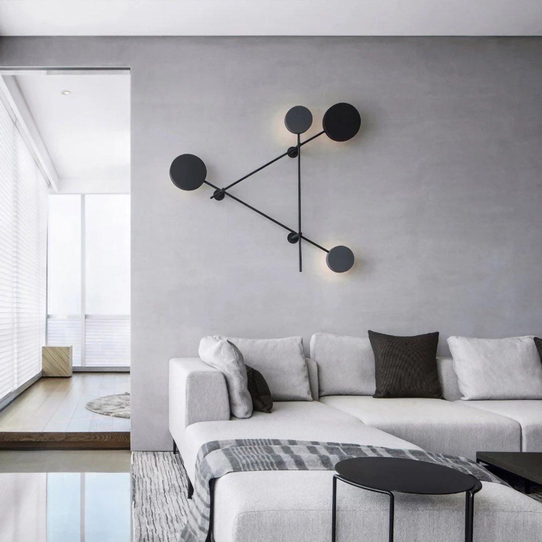 Lride geometric disc and rod wall light