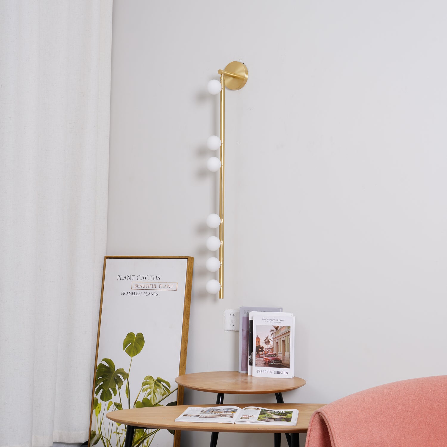 Brass Glass Tube Wall Lamp - Cueteks