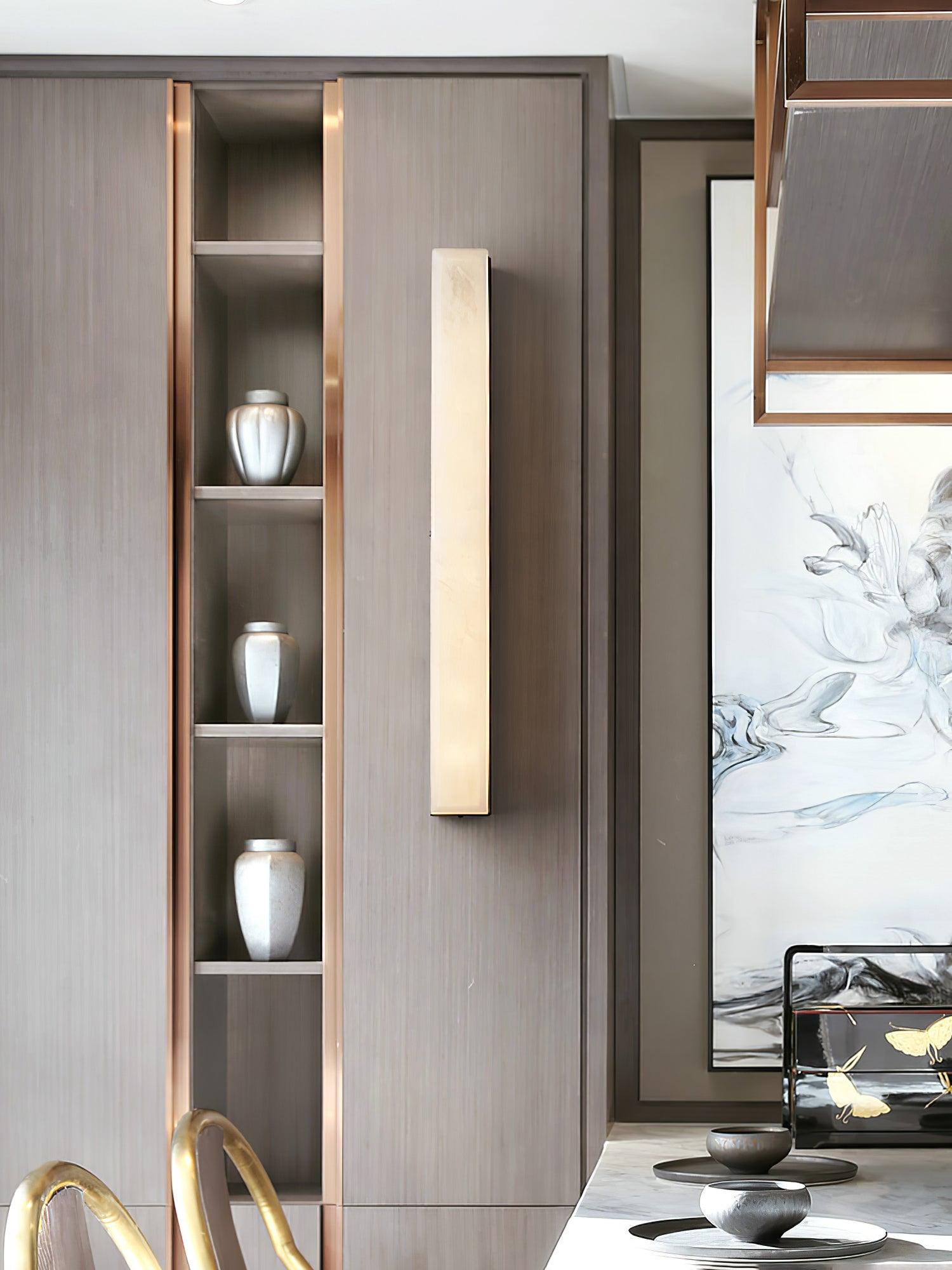 Emerson linear alabaster LED wall light