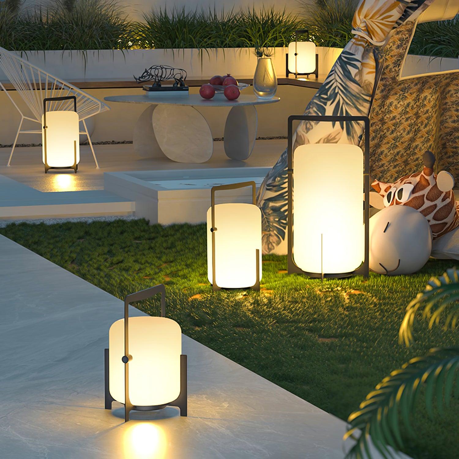 Black Twilight Lantern Table Lamp - Cueteks
