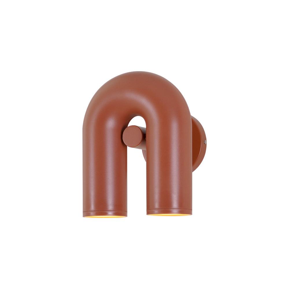 Terracotta Cirkus U-shaped LED wall lamp with a central round fitting