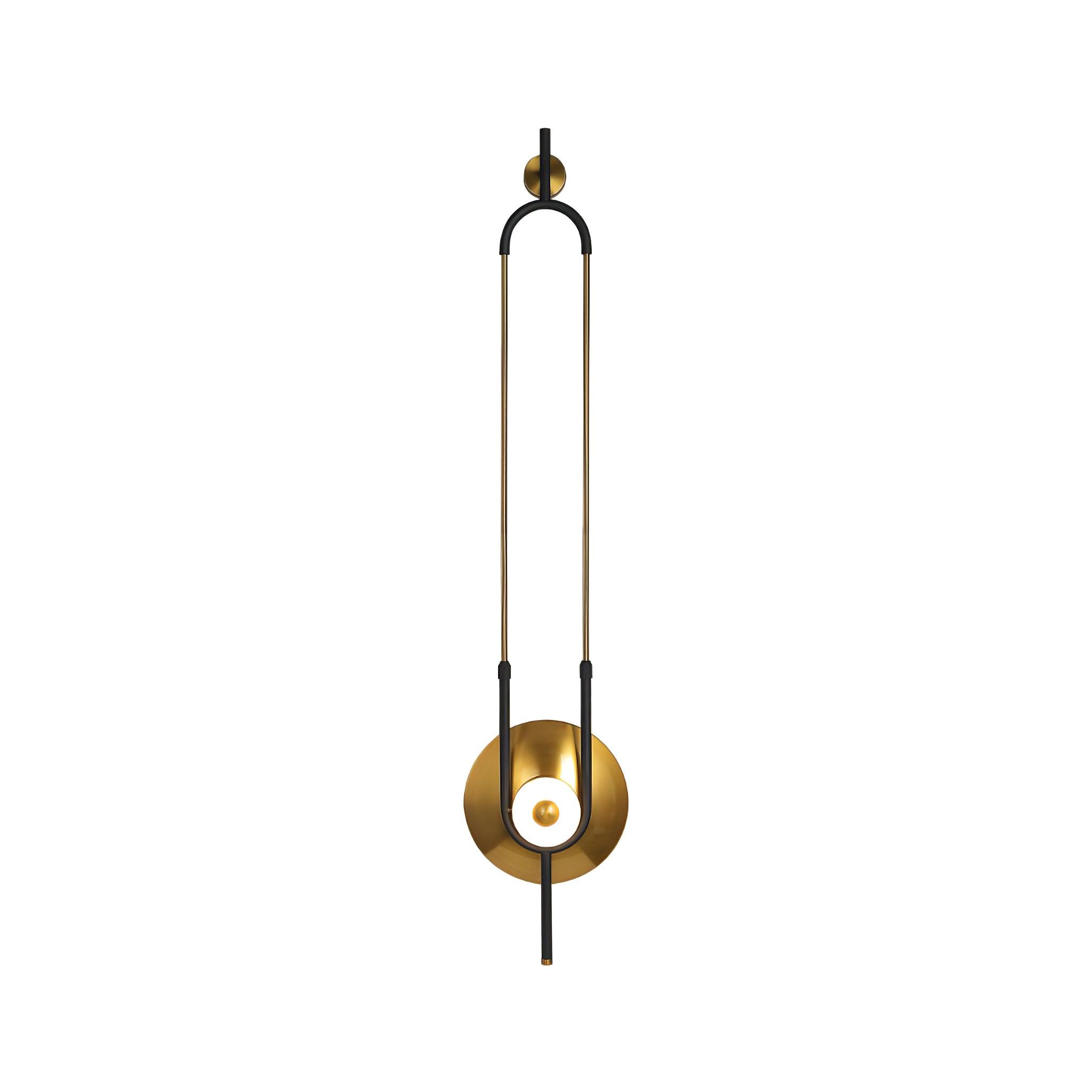Gold & White Ellipse Ring configuration with black frame, gold rods and illuminated white ring on pale background