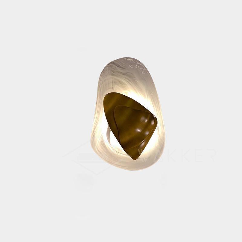 DC1725 textured glass LED wall light with layered metal plates