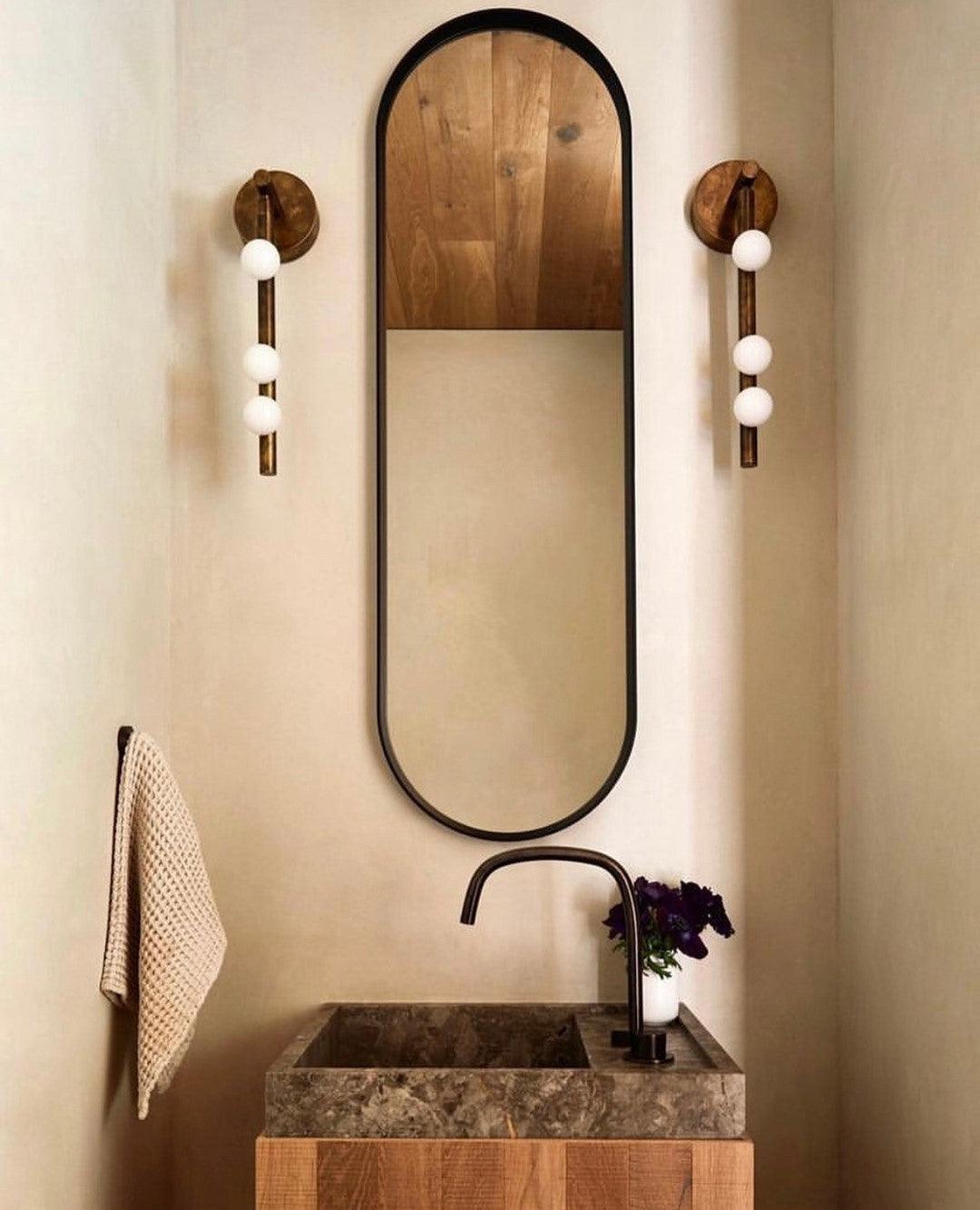 Brass Glass Tube Wall Lamp - Cueteks