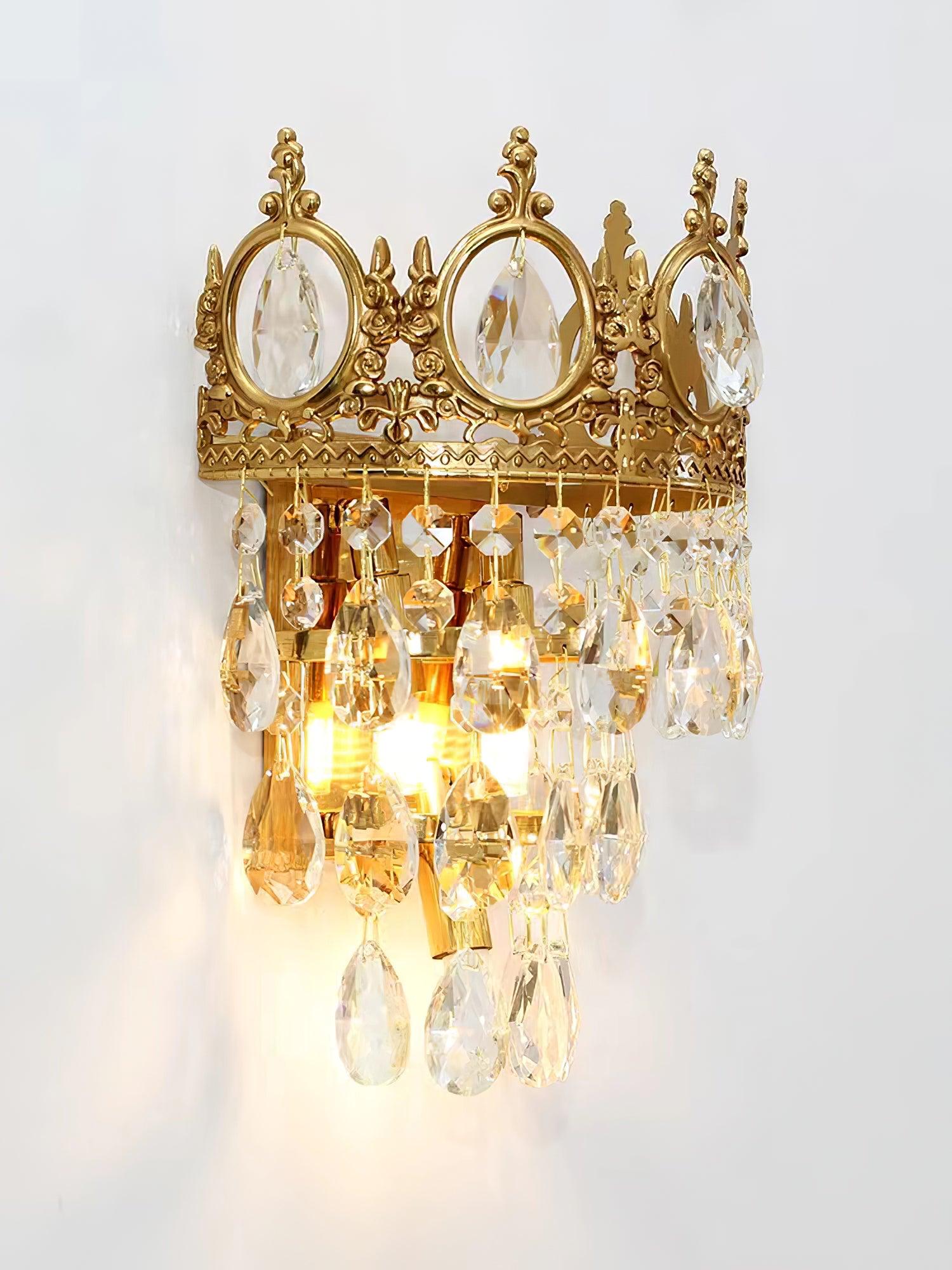 Side view of illuminated crystal tiers