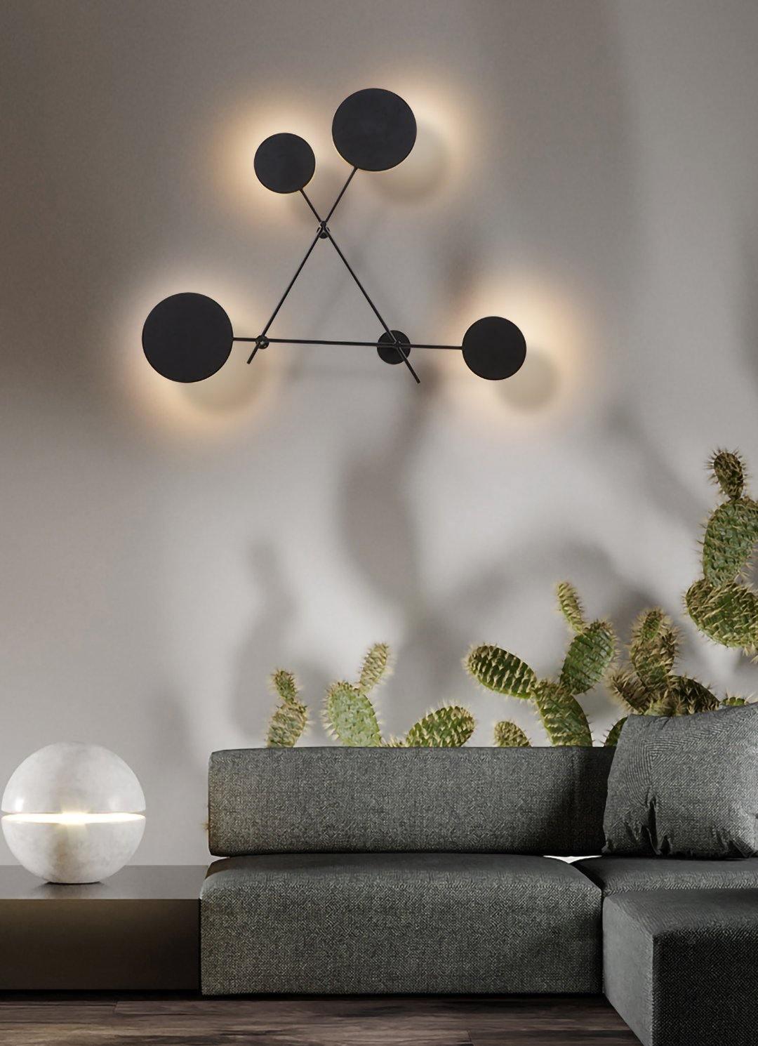 Lride geometric disc and rod wall light