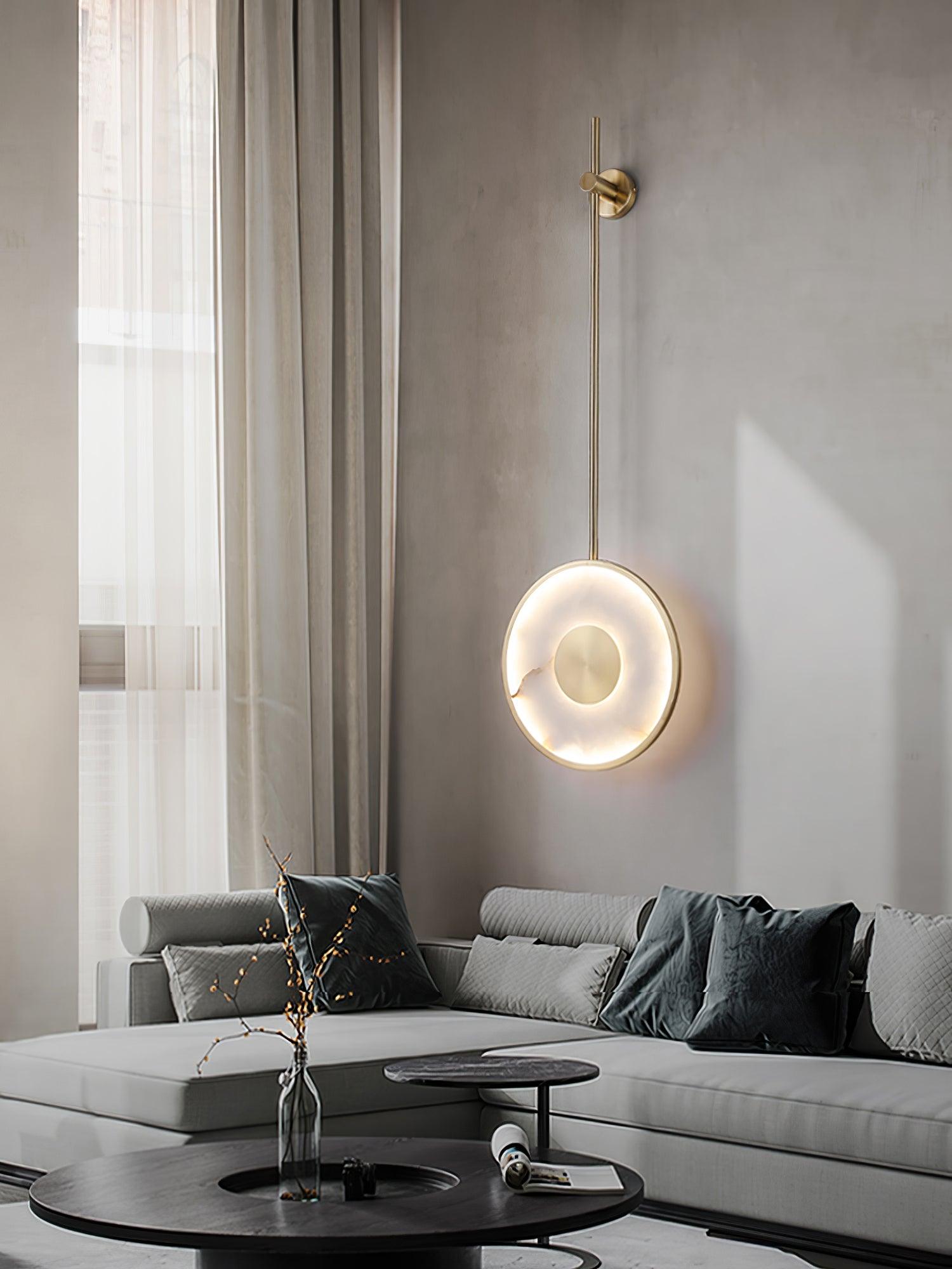 Round Marble Wall Lamp - Cueteks