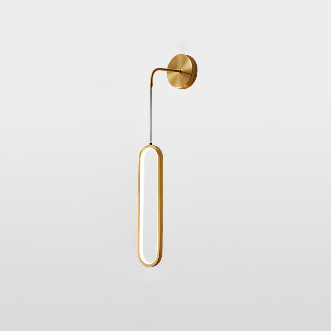 Brass wall light with White oval diffuser