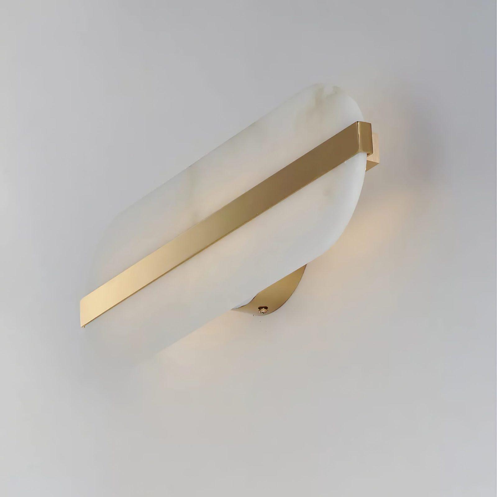 Brass and White sconce shown horizontally
