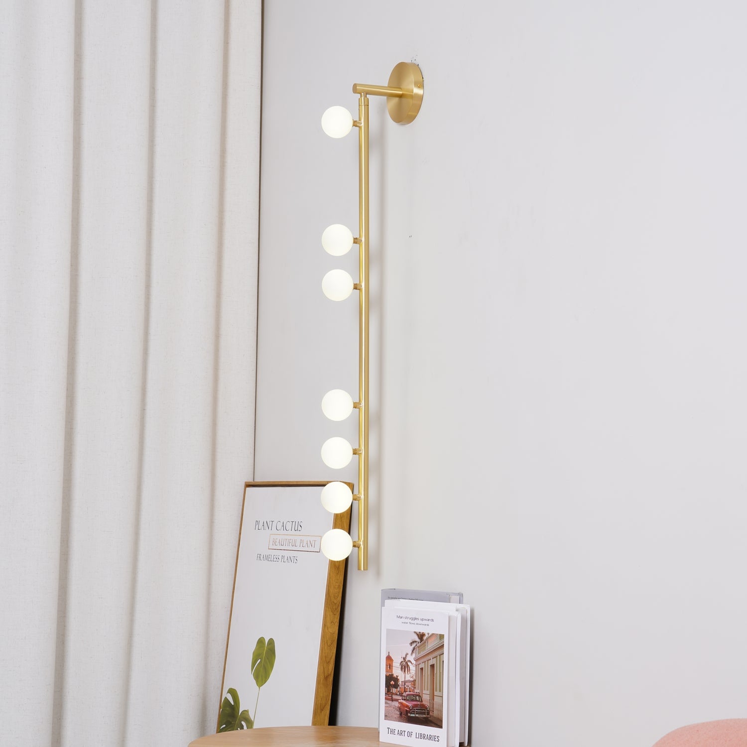 Brass Glass Tube Wall Lamp - Cueteks