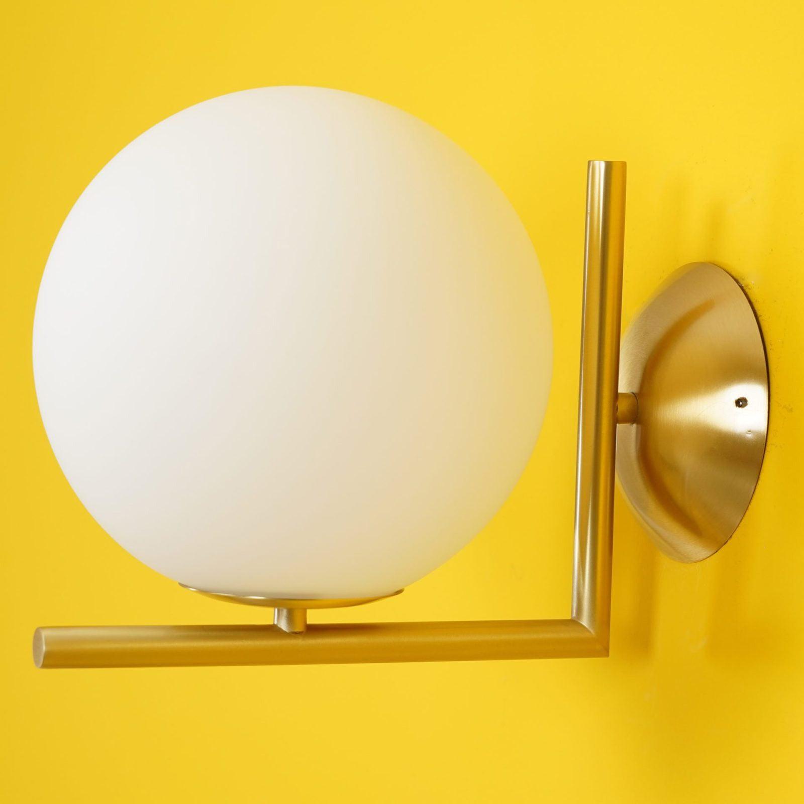 Opal glass globe wall light