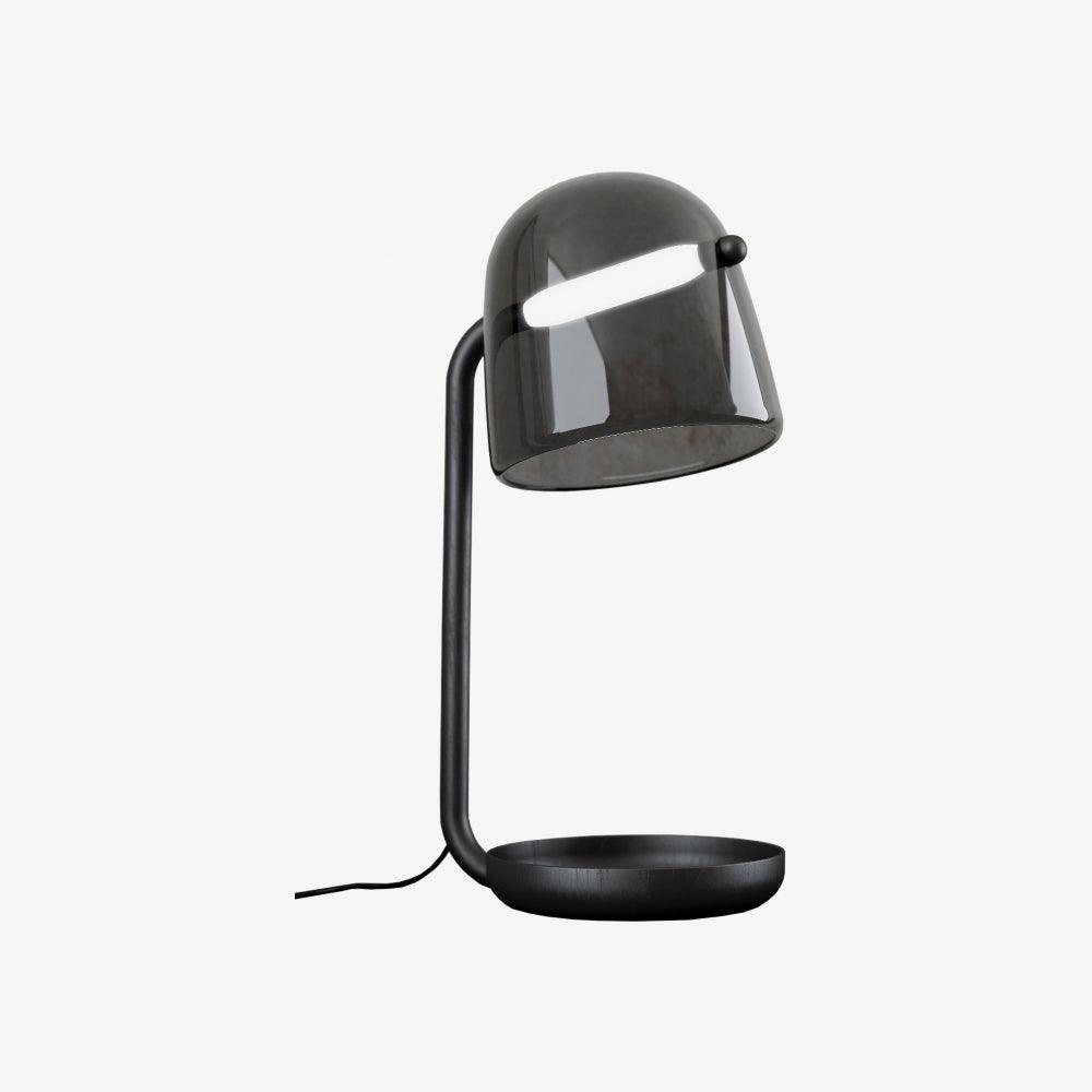 Dark Mona table lamp with horizontal tube and circular base