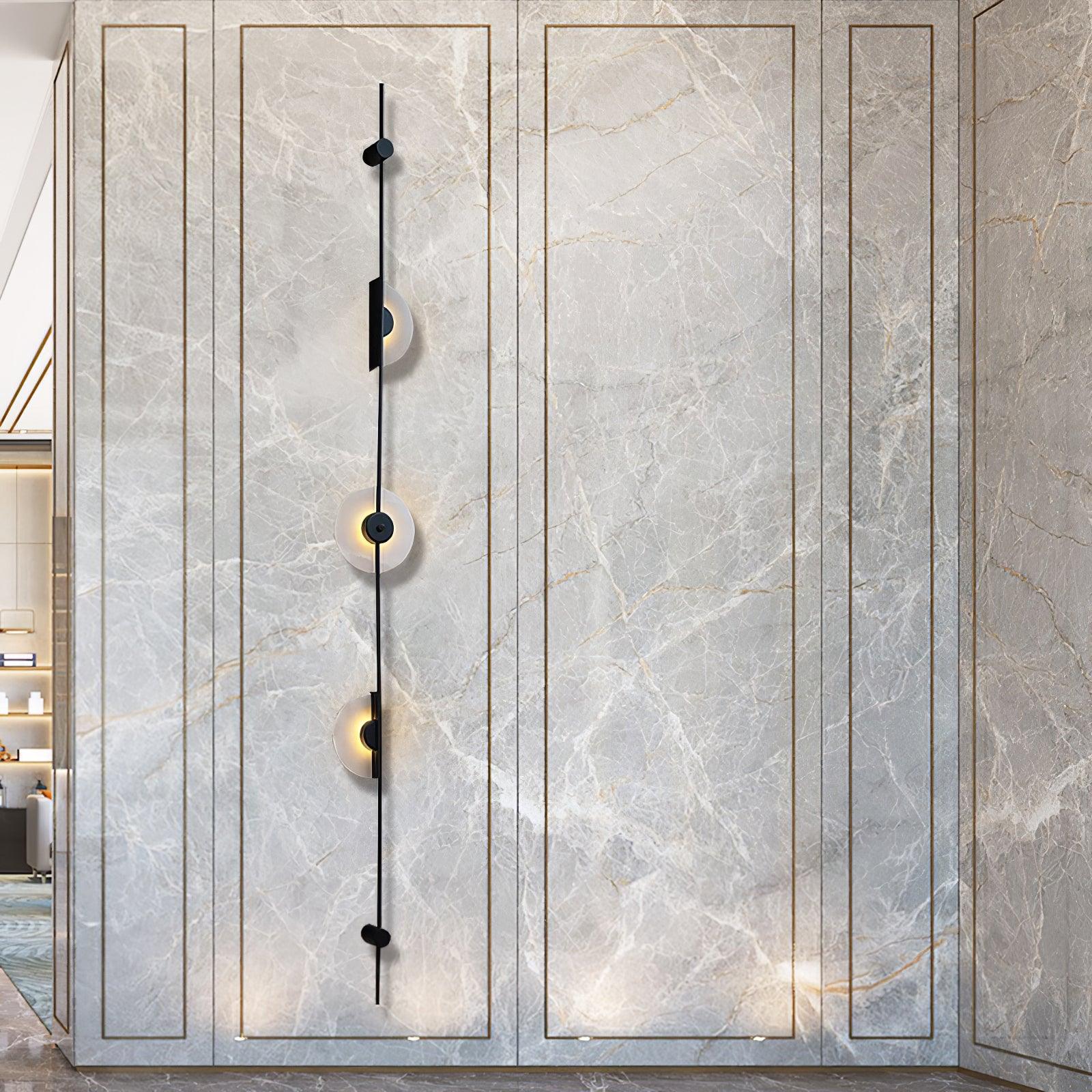 Alabaster Orb Vertical Wall Sconce - Cueteks