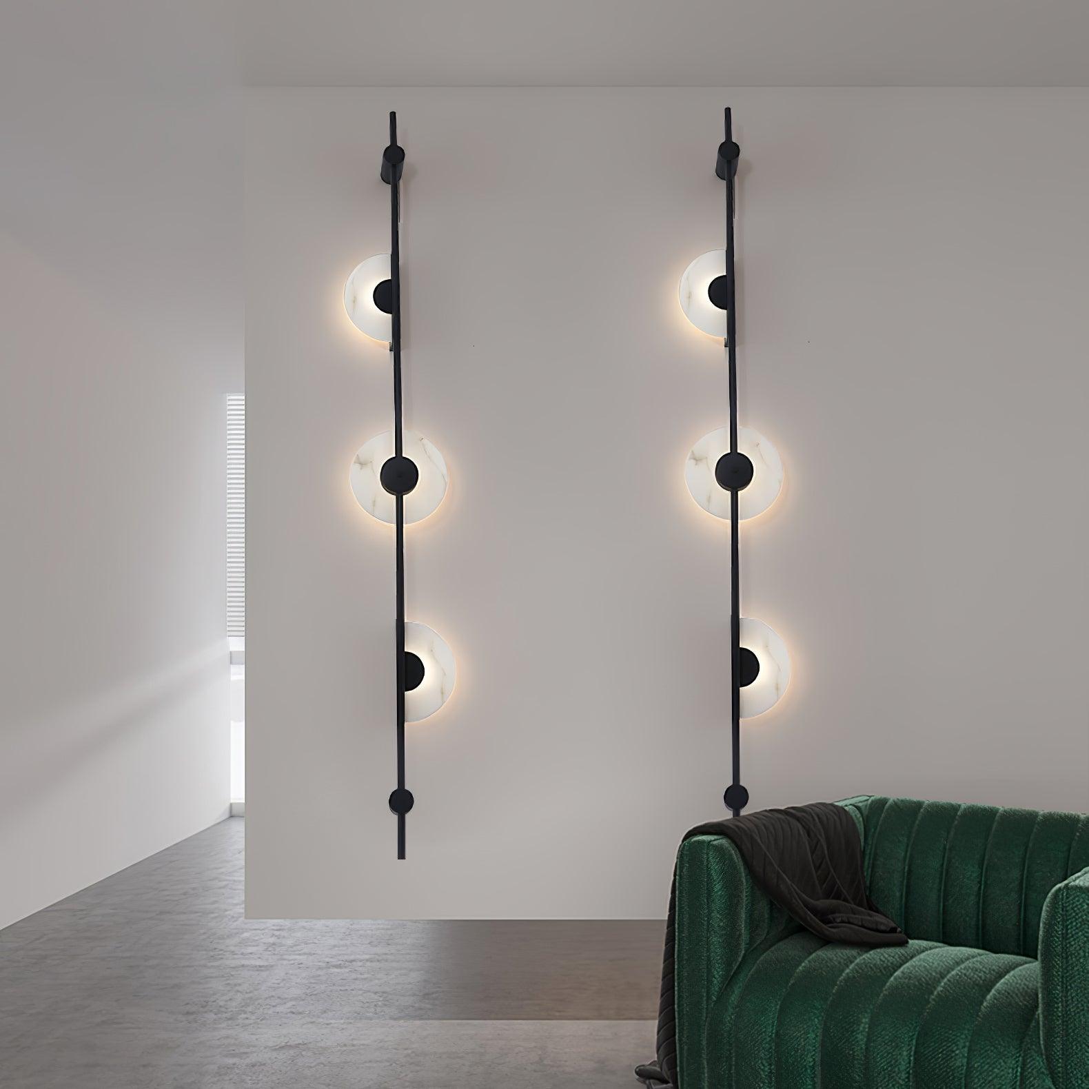 Alabaster Orb Vertical Wall Sconce - Cueteks