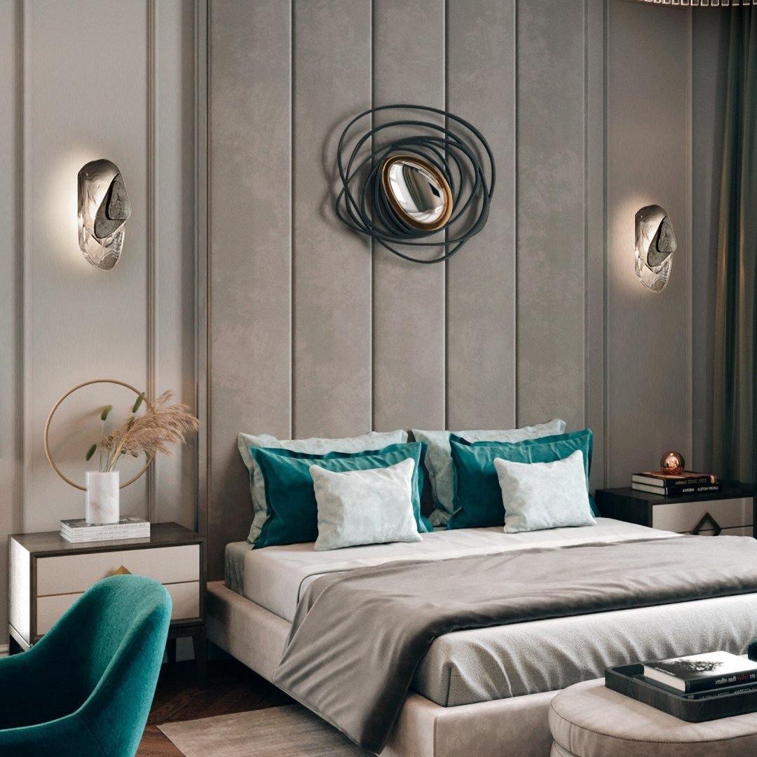 DC1725 textured glass LED wall light with layered metal plates