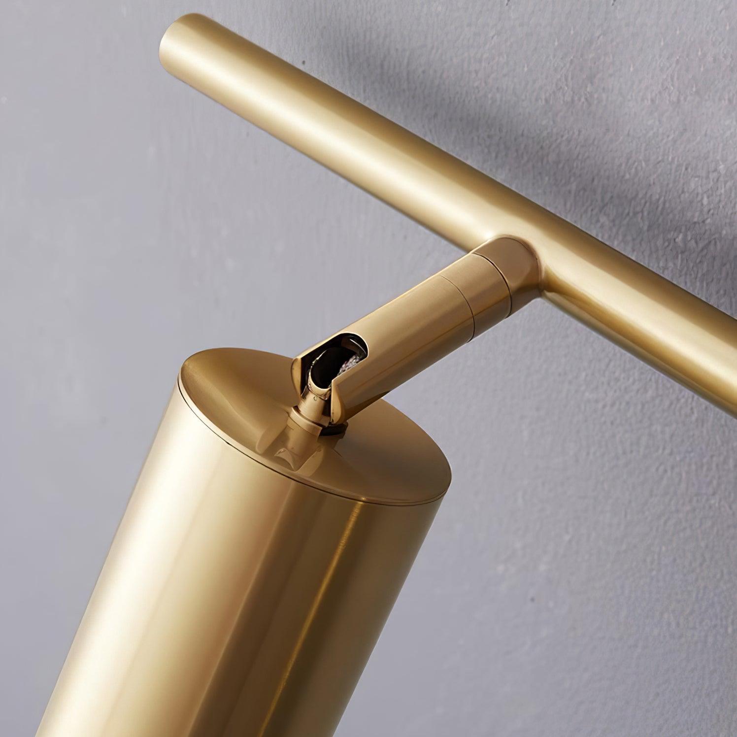 Rotatable wall spotlight with cylindrical heads on a horizontal bar