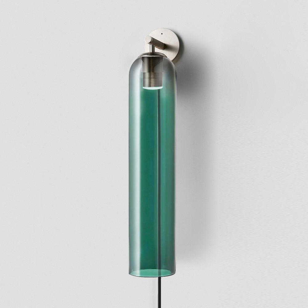 Sand Nickel fitting and Green glass shade