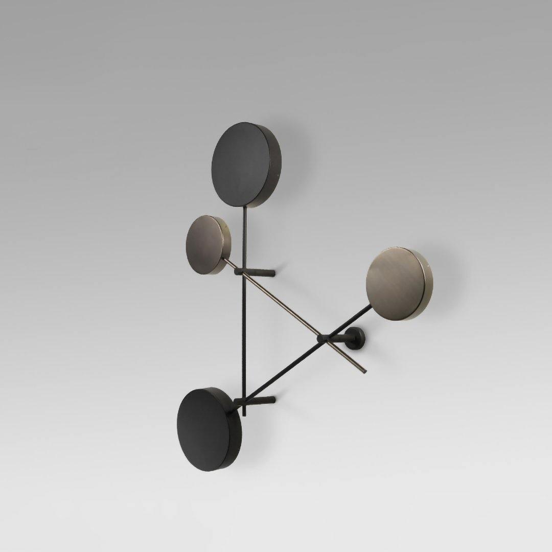 Lride geometric disc and rod wall light