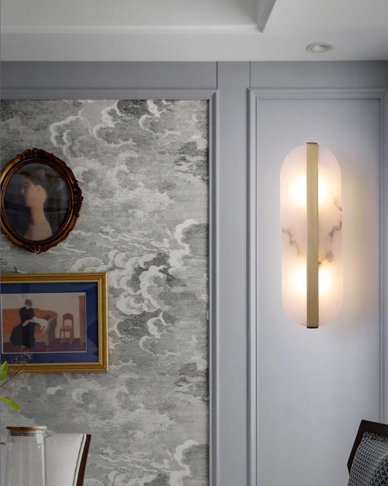 White veined wall light in an interior