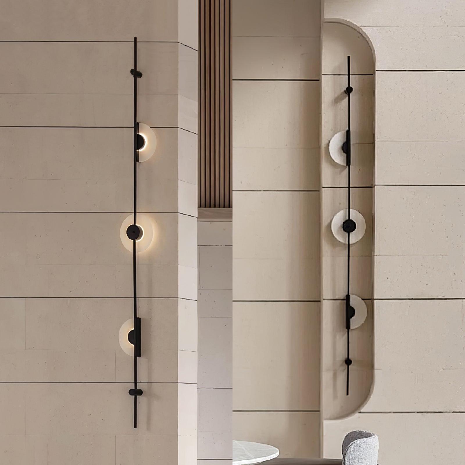 Alabaster Orb Vertical Wall Sconce - Cueteks