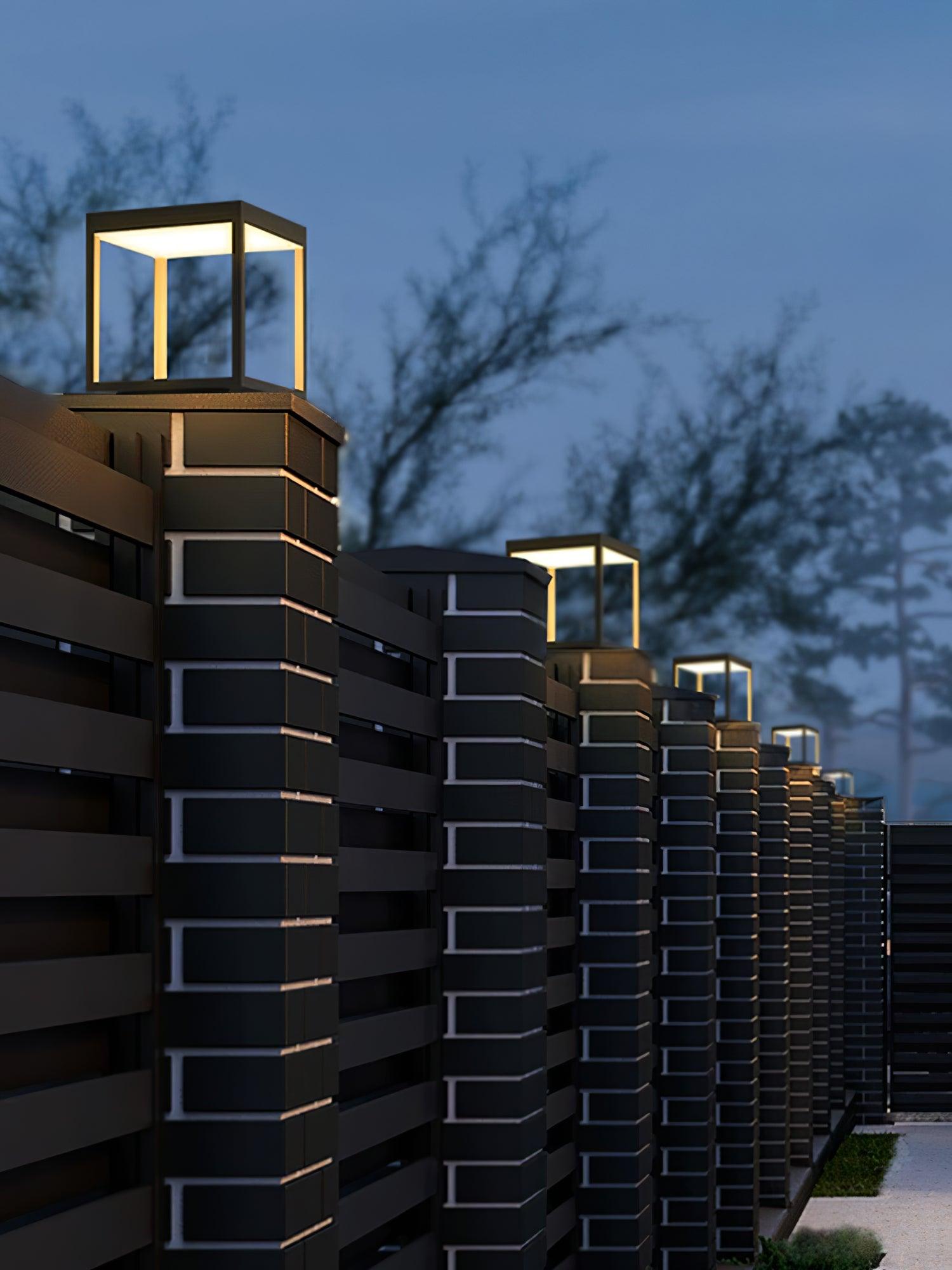 Square Frame Fence Post Garden Light - Cueteks