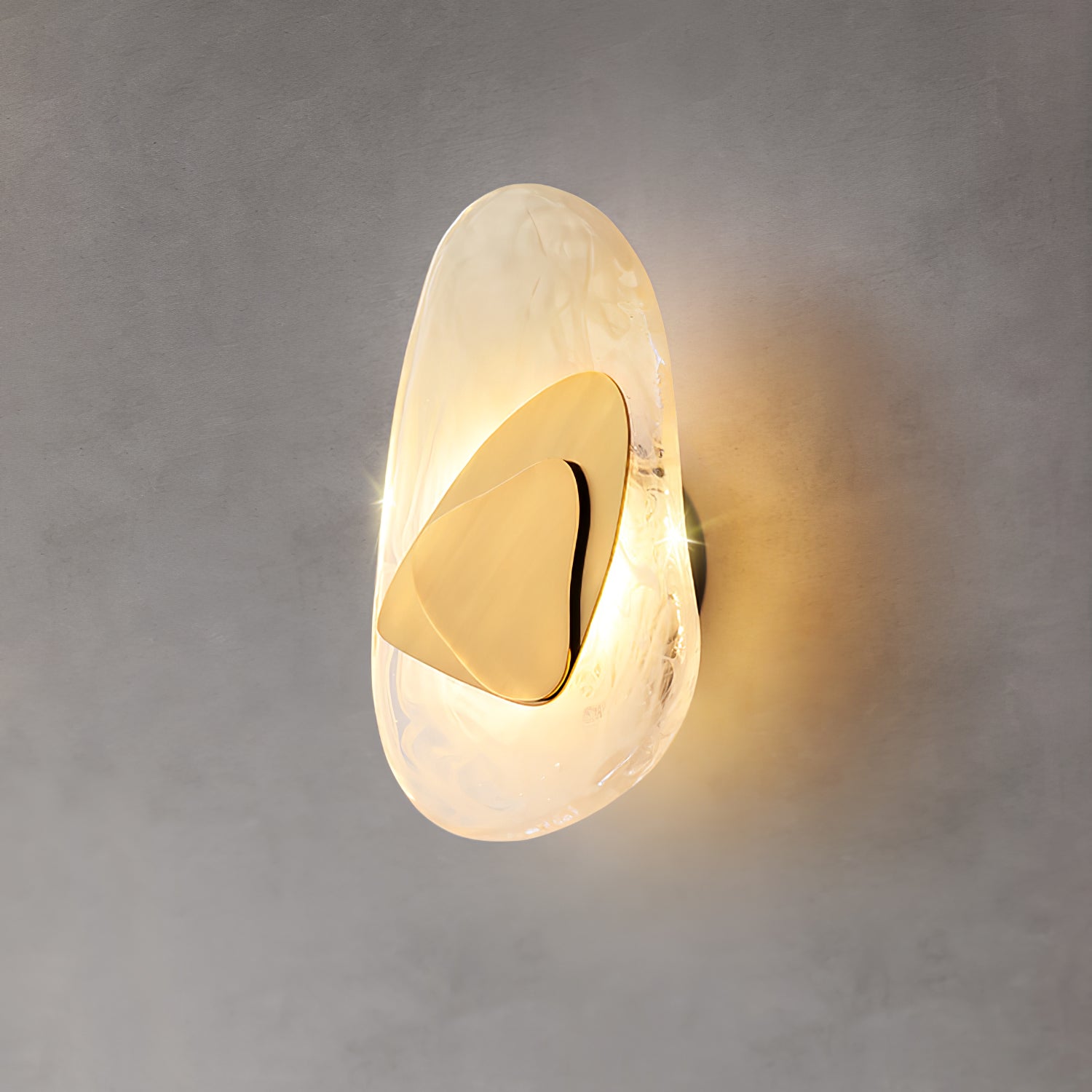 DC1725 textured glass LED wall light with layered metal plates