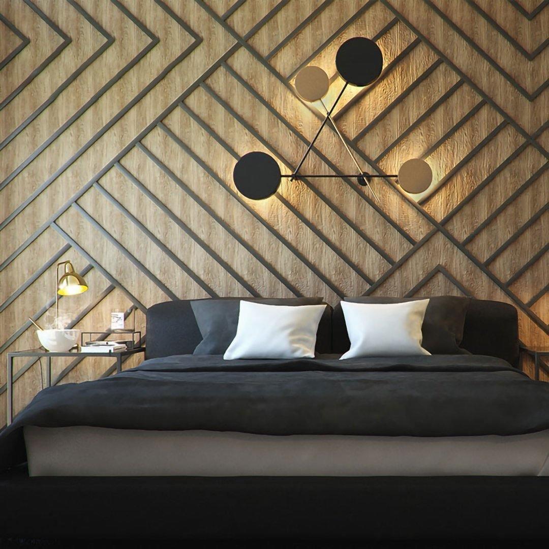 Lride geometric disc and rod wall light
