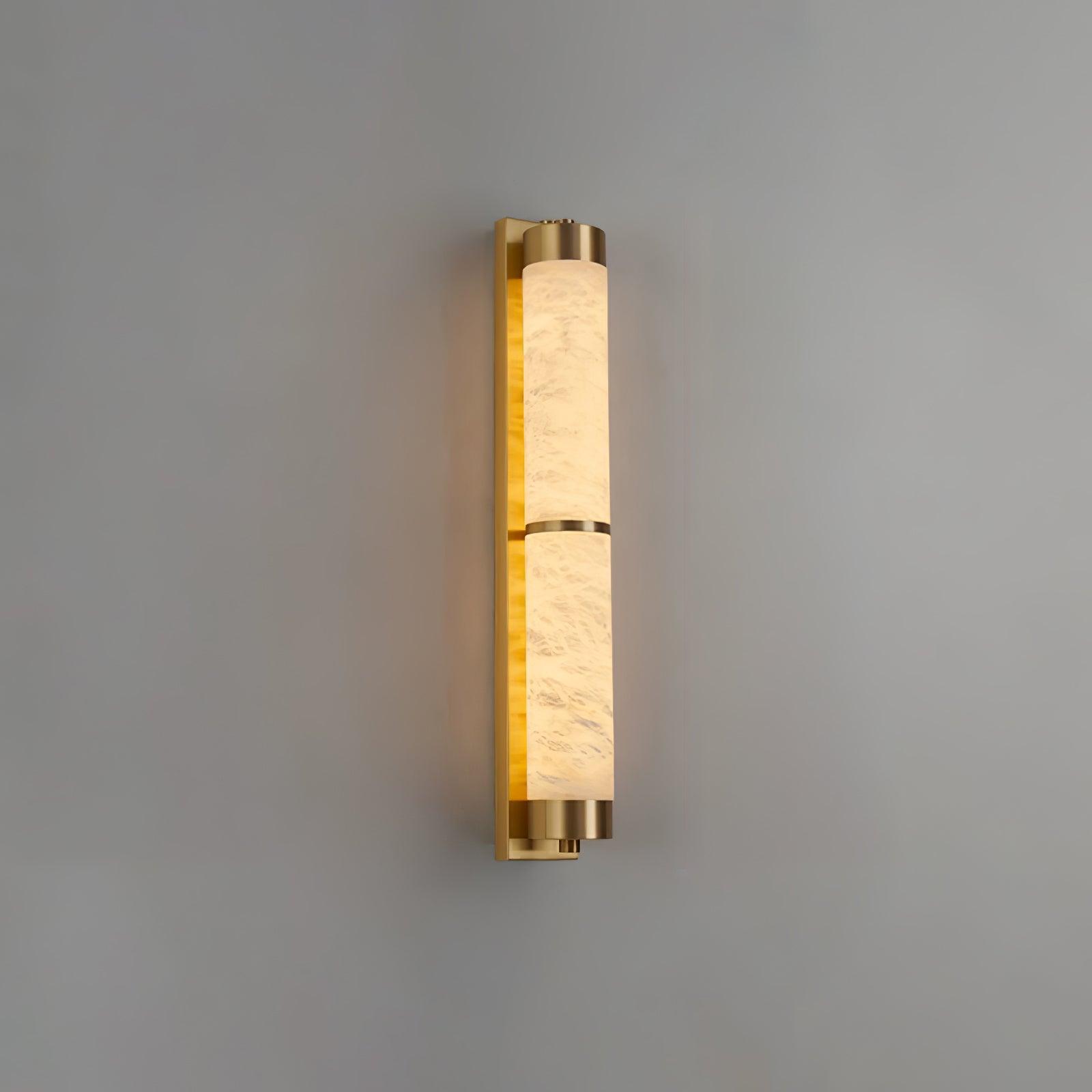 Cylindra Alabaster Brass Wall Light - Cueteks