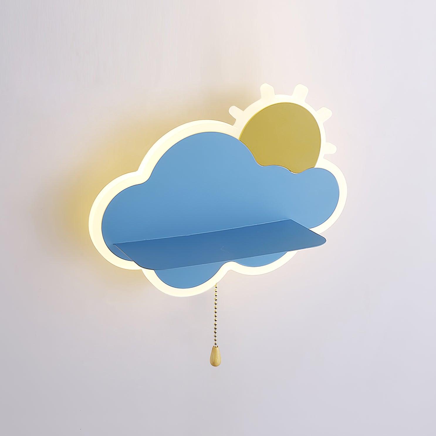 Blue cloud lamp showing the shallow front ledge