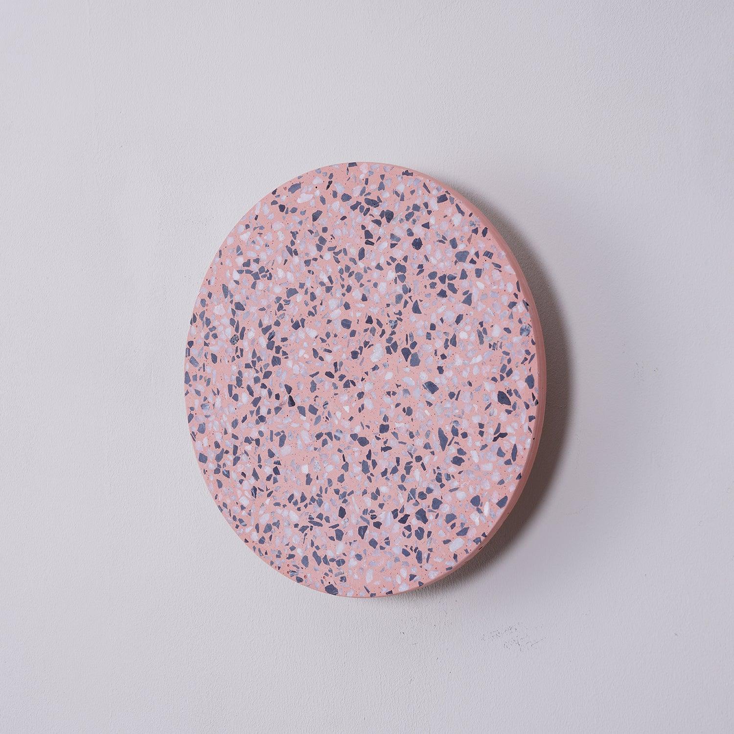Close view of Pink disc face and contrasting chips