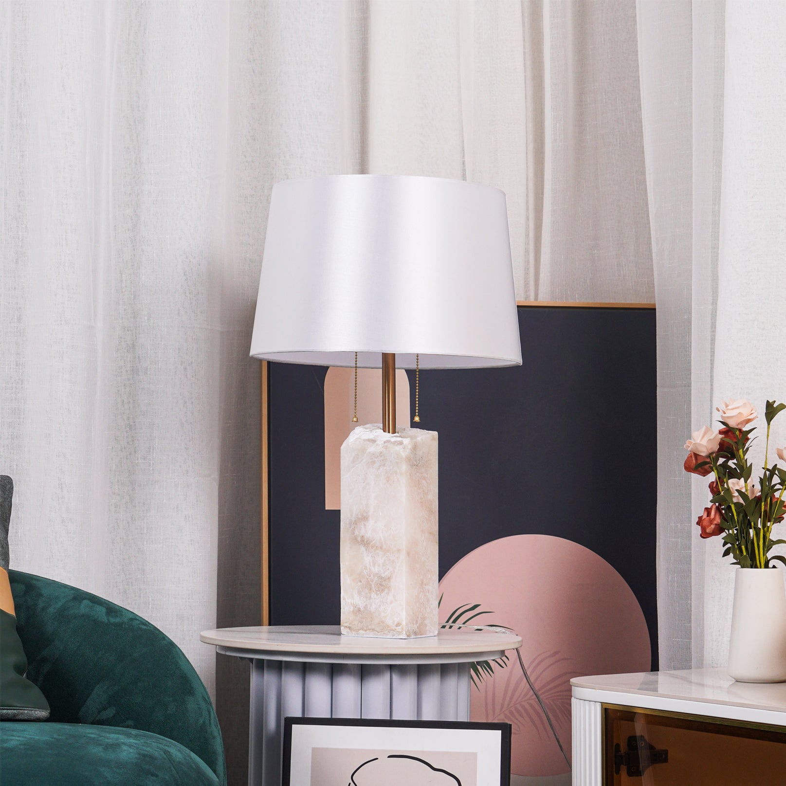 Raw Alabaster Table Lamp - Cueteks