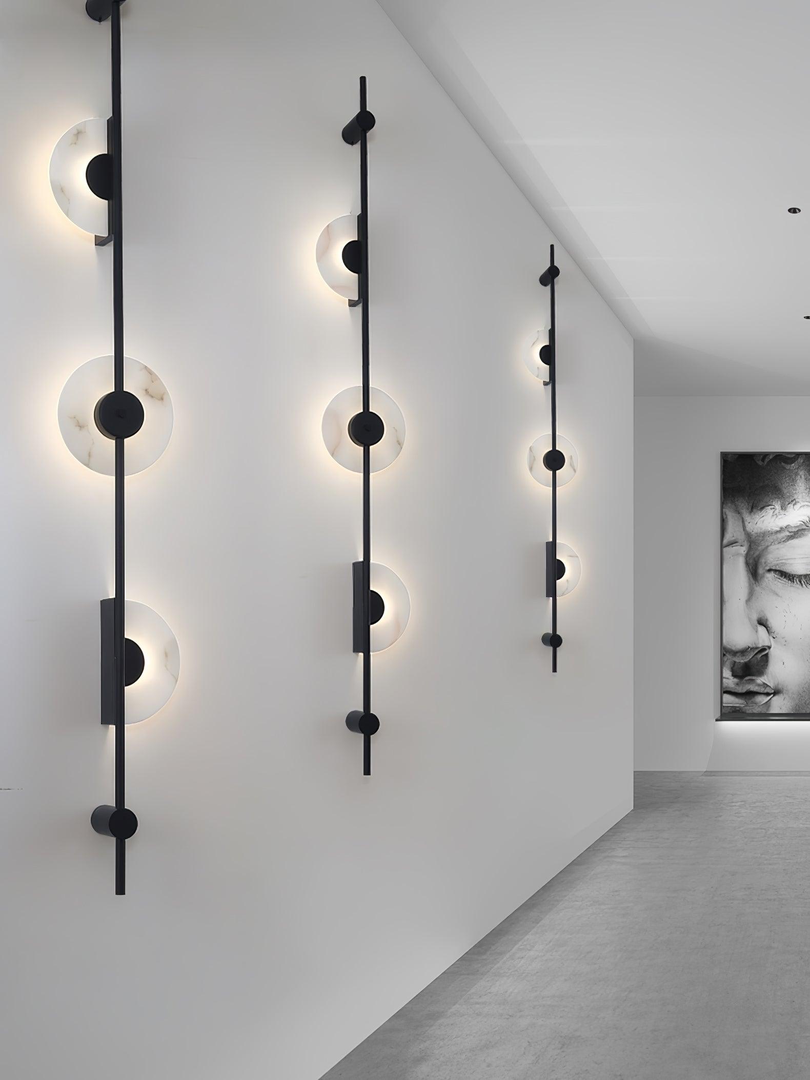 Alabaster Orb Vertical Wall Sconce - Cueteks