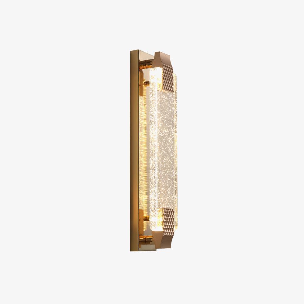 Side view of Moet on white, showing the lit crystal edge, extended backplate and two metal support stems
