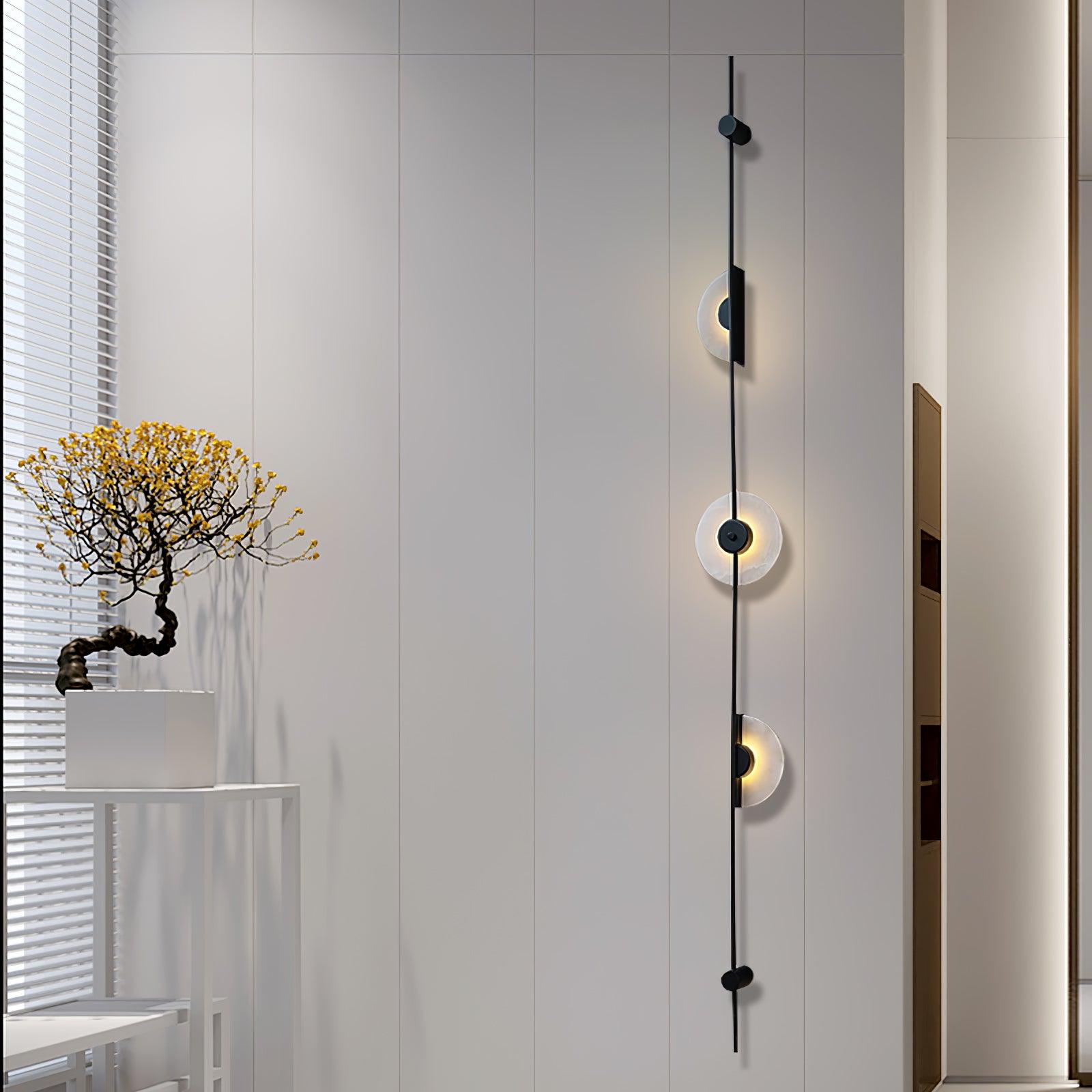 Alabaster Orb Vertical Wall Sconce - Cueteks