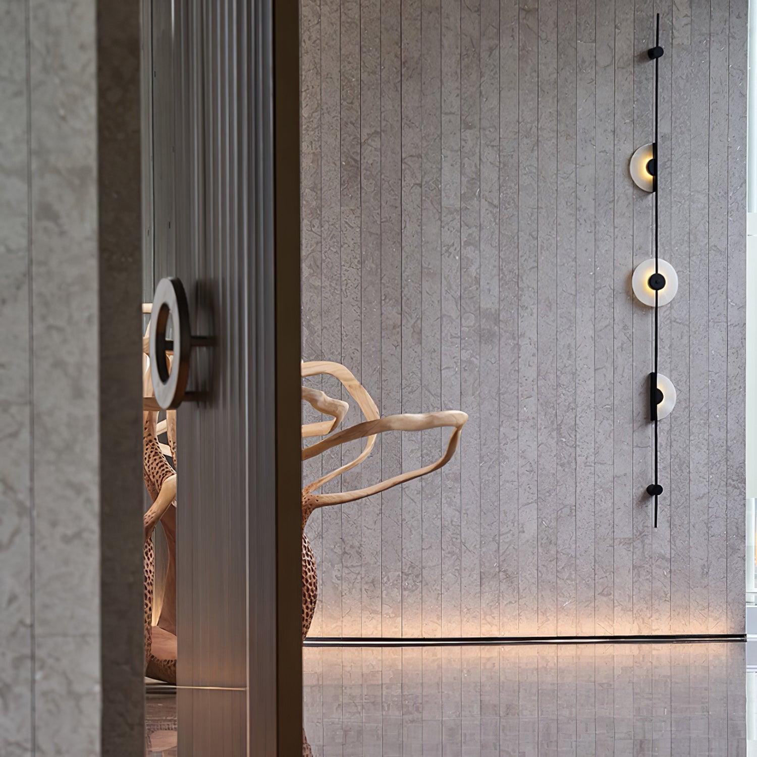 Alabaster Orb Vertical Wall Sconce - Cueteks