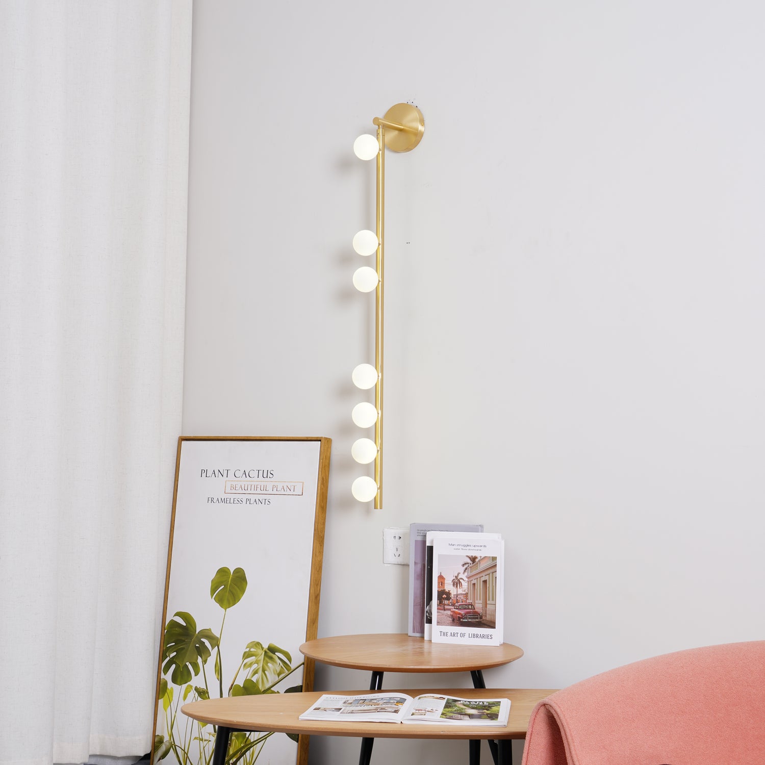 Brass Glass Tube Wall Lamp - Cueteks