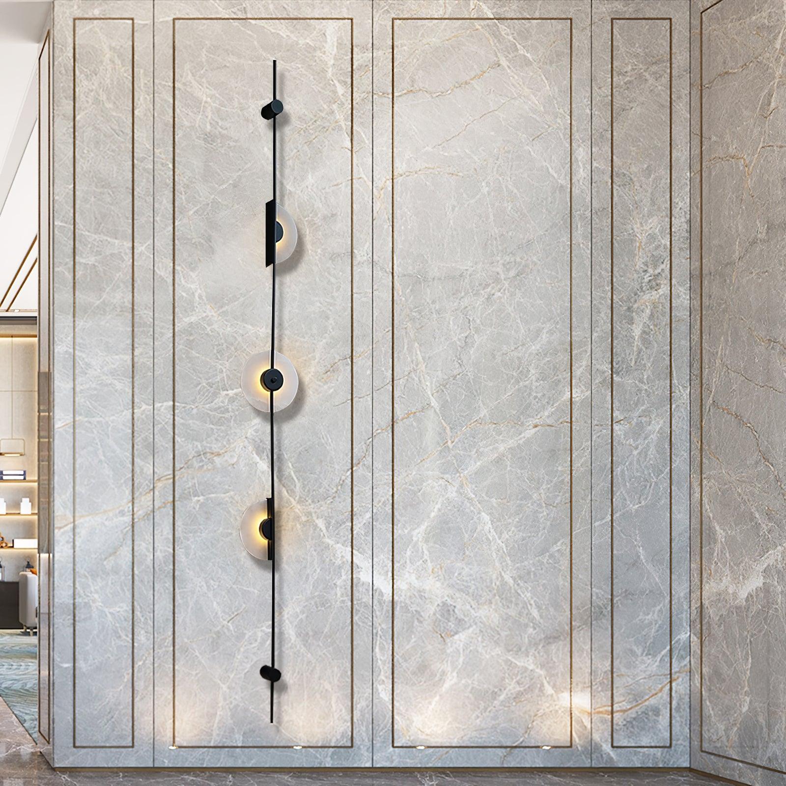 Alabaster Orb Vertical Wall Sconce - Cueteks