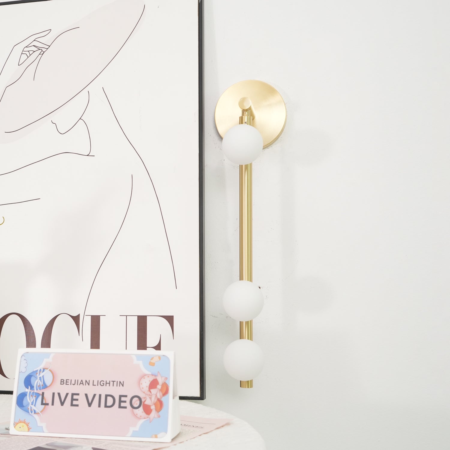 Brass Glass Tube Wall Lamp - Cueteks
